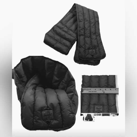 Herschel black Puffer scarf - Picture 3 of 5